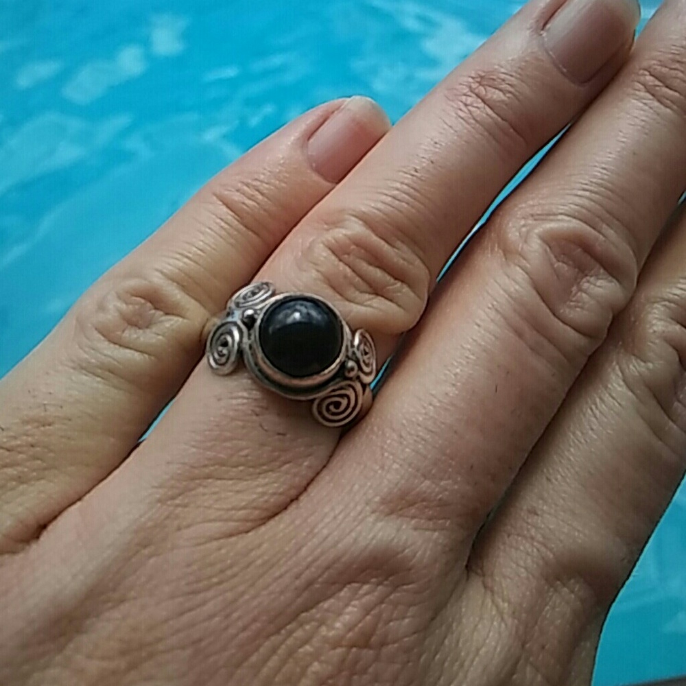 ⭐Native American Sterling genuine Black Onyx